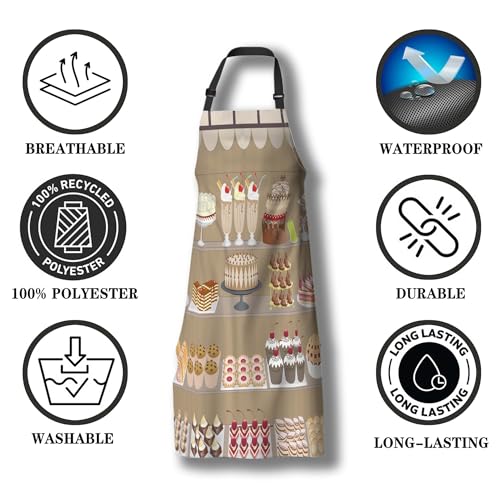 Aprons for Cooking for Women Cake Candy Sweet Women’s Apron for Kitchen Cooking Restaurant BBQ Painting Crafting Gardening 27”