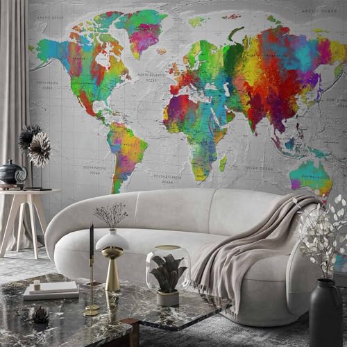 Wall Mural World Map 116x83 in (66.41 Sq Ft)