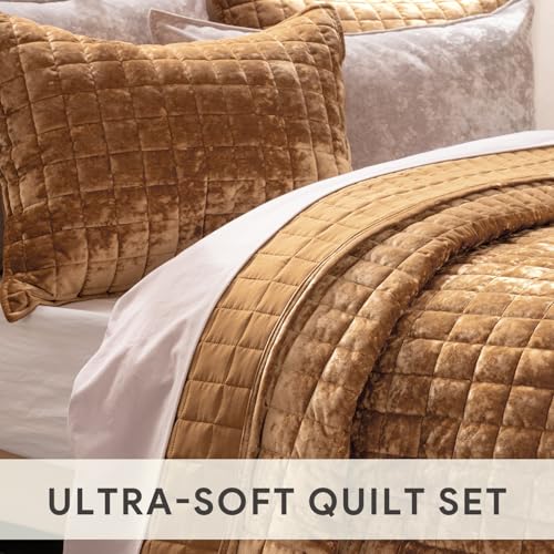 Channel Box Stitch Velvet Quilt Set