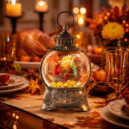 Fall Snow Globe Lantern