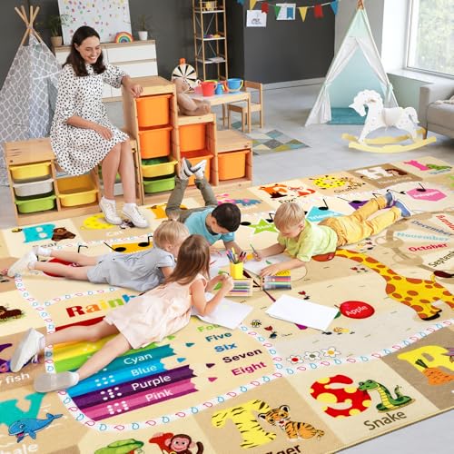 BENRON 7x10 Playroom Rug for Kids Washable