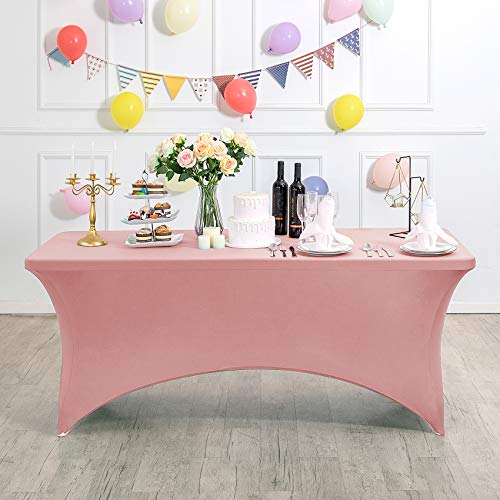 Spandex Table Cover for 6Ft or 4fT or 8ft Table Universal Fitted Stretch Tablecloth for Party