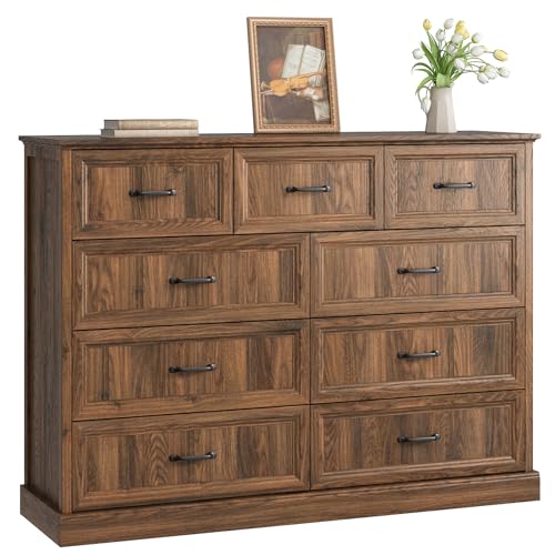 Farmhouse 9 Drawer Dresser for Bedroom