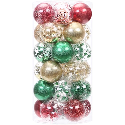 30 Pack Clear Christmas Ball Ornaments (30 Count)