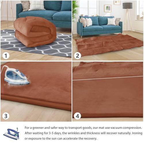 Baby Play Mat for Floor Tummy Time Nursery Muscle Area Rug Playroom Rug Tatami 47"*47" Memory Foam 1.3" Thick Crawling for Babies (17.54 Sq Ft)