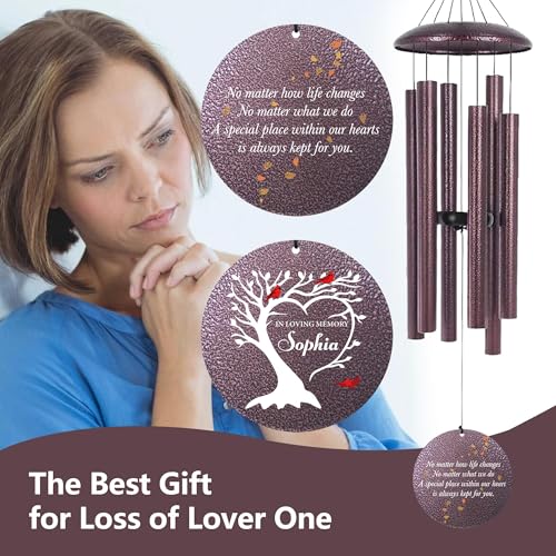Personalized Memorial Life Tree Wind Chimes for Loss Loved One
