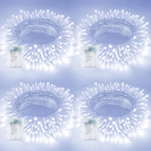 4 Pack 200 LED Battery Operated String Lights