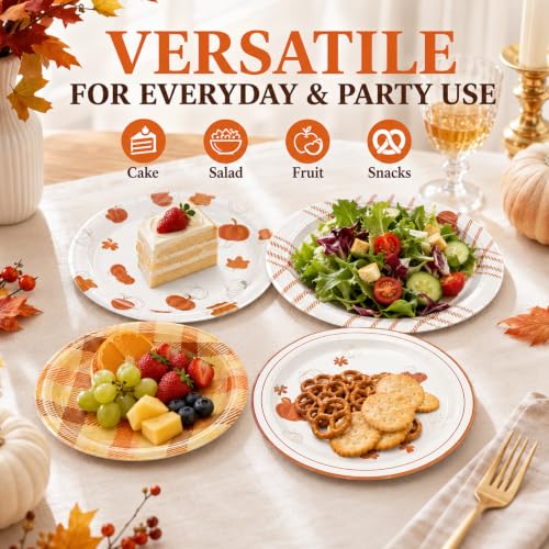 48Pcs Fall 7inch Paper Plates (48 Count)