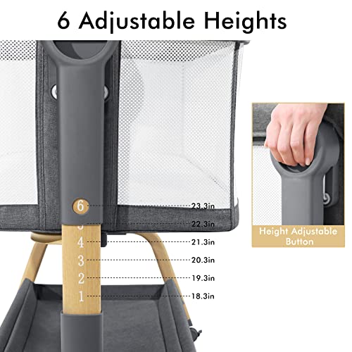 3-in-1 Baby Bassinet, Bedside Sleeper & Rocking Bassinet, Full Mesh