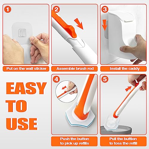 Disposable Toilet Bowl Cleaner Wand with 40 Cleaner Refills
