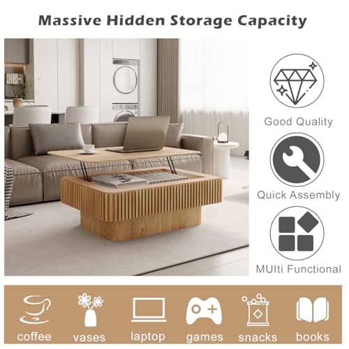 Lift Coffee Table with Storage & Adjustable Height