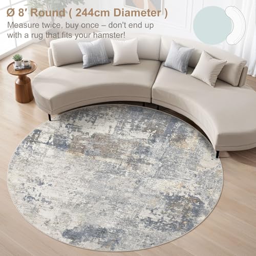 8ft Round Area Rug Living Room Rugs (24 Count)