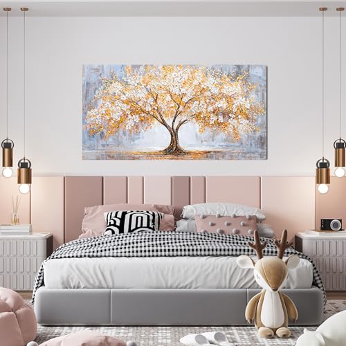 Canvas Wall Art Decor For Living Room 20"X 40" Golden Tree of Life Wall Art
