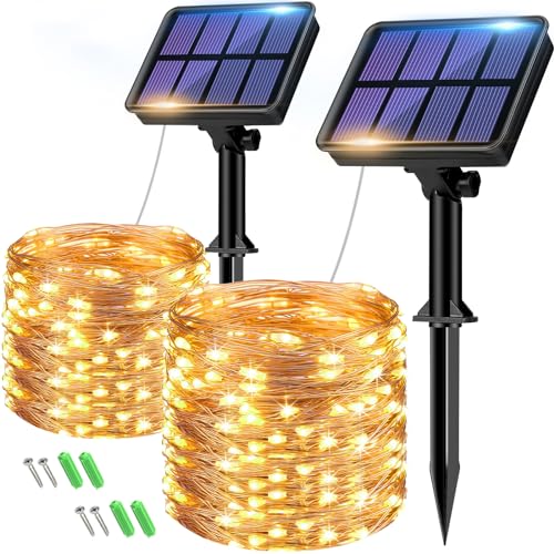 2 Pack Solar String Lights Outdoor (2 Count)
