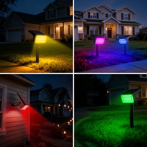 Color Changing Solar Spot Lights Outdoor 10 Pack (10 Count)