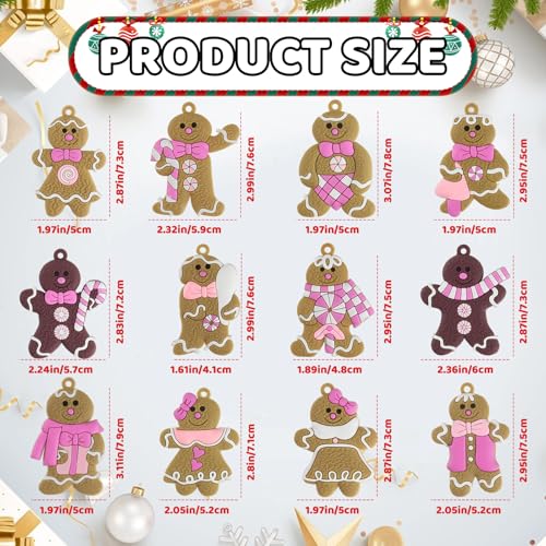 Gingerbread Man Ornaments Christmas Tree Decorations (12 Count)