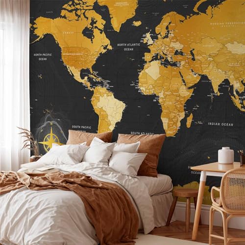 Premium Wall Mural World Map 118x83 in (6 Count)
