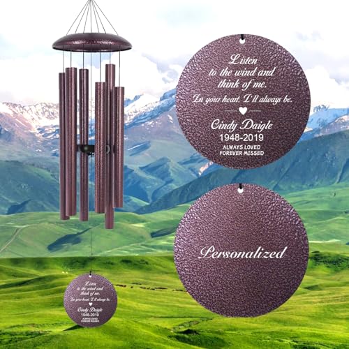 36" Large Deep Tone Personalized Sympathy Wind Chimes