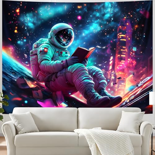 Astronaut Space Blacklight Tapestry 59"x51"