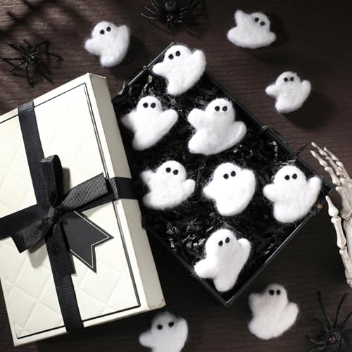 24 Pcs Halloween Cute Felt Ghosts Halloween DIY Ornament (24 Count)