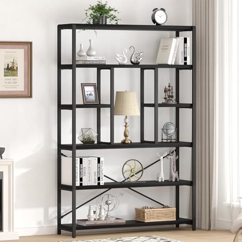 6 Tier Industrial Bookshelf for Bedroom Living Room Office (6 Count)