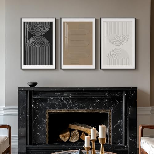 Framed Boho Neutral Abstract Wall Art Set (3 Count)