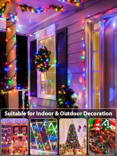 2 Pack Extendable 600 LED Christmas String Lights Indoor Outdoor Multicolor