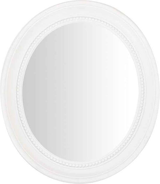 Funerom Oval Bathroom Mirror Bedroom Mirror wall Mirror (White, 15.2" L x 13.2" W)