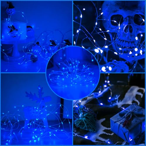 Christmas Blue Fairy String Lights Battery Operated Powered (33 Foot)