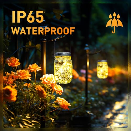 Hanging Mason Jar Solar Lights (6 Count)