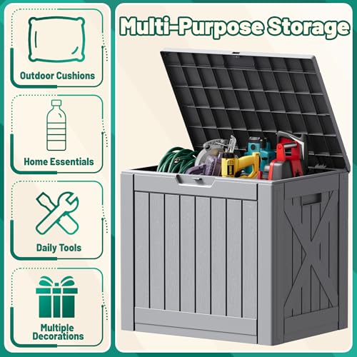 40 Gallon Deck Box Lockable Outdoor Storage Box Waterproof for Patio