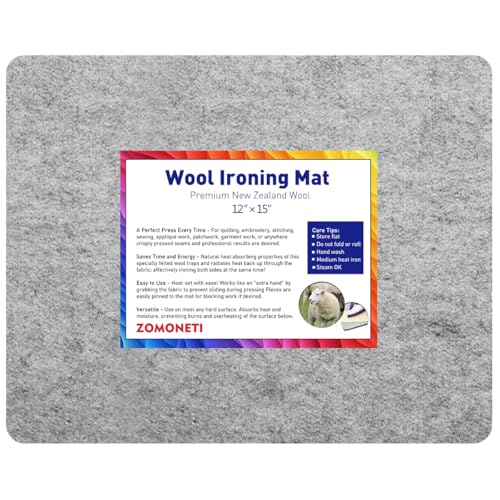 15" x 12" Wool Pressing Mat 100% New Zealand Felted Wool Ironing Mat Pad Blanket for Quilter
