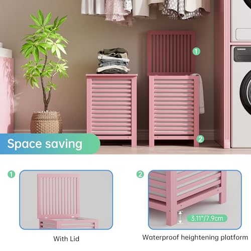 Double Laundry Hamper with Lid