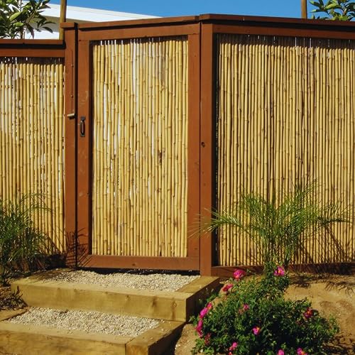 Natural Bamboo Fencing Decorative Rolled Fence Panel 0.75 in D x 6 ft H x 8 ft L (48 Sq Ft)