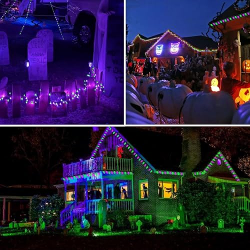 2PK 100 LED 98FT Connectable C9 Halloween Lights Outdoor (86 Foot)