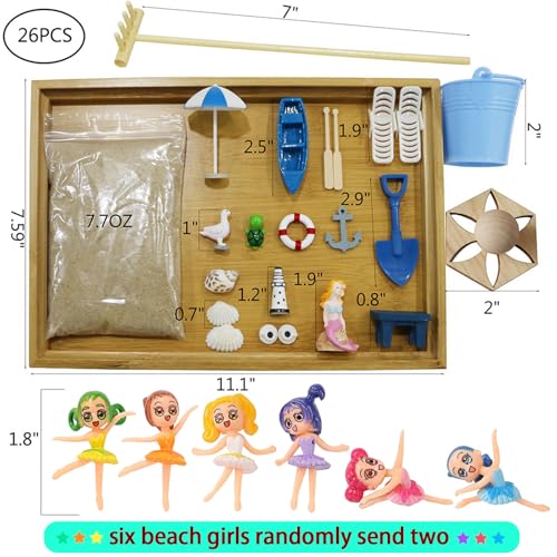 Desktop Miniature Beach Zen Garden (23 Count)