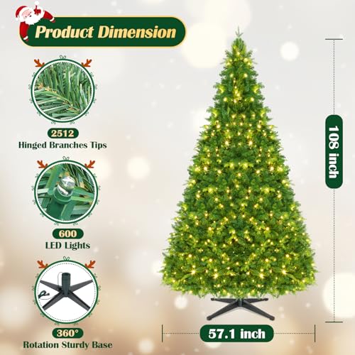 9FT Pre Lit Christmas Tree with Remote Control