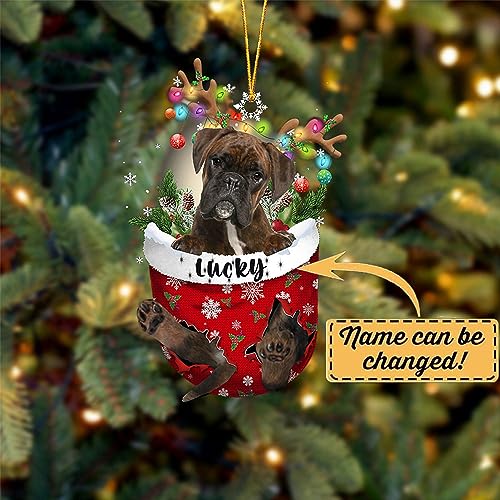 Brindle Boxer Dog Christmas Ornament