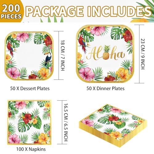 200Pcs Hawaiian Luau Aloha Tropical Party Decorations (200 Count)