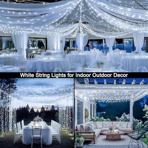 132 ft 400 LED White Christmas Lights Indoor Outdoor (132 Foot)