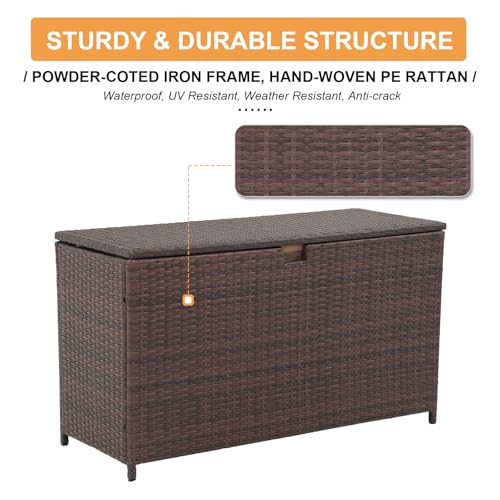 120 Gallon Wicker Outdoor Storage Box w