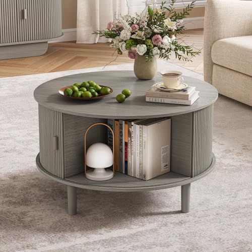Round Coffee Table with Storage