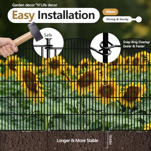 10 Panels Decorative Garden Metal Fence (96 Sq Ft)