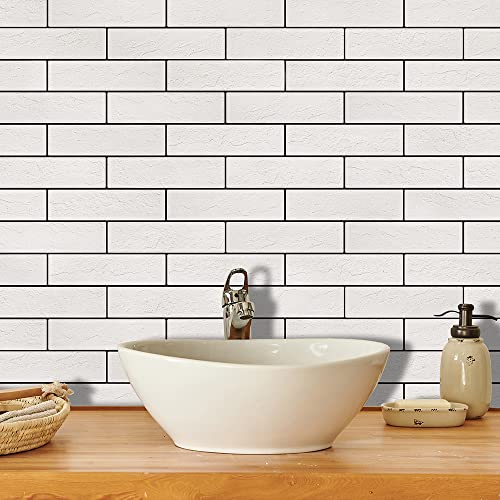 Old Town White Faux Brick Wall Tiles (2 Count)