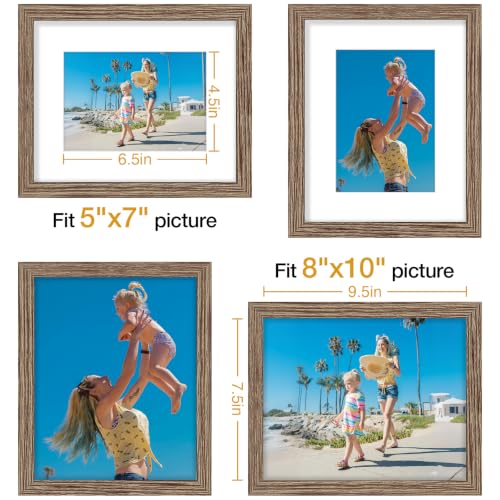 8x10 Picture Frames Set of 9 for Wall Mount or Tabletop (9 Count)