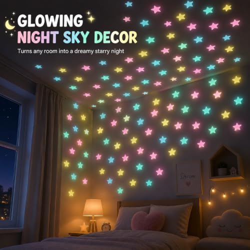 100Pcs Glow in The Dark Stars Wall Stickers