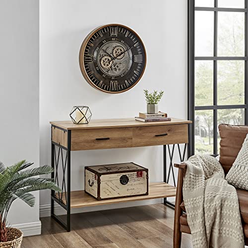 24 Inch Large Wall Clock with Moving Gears