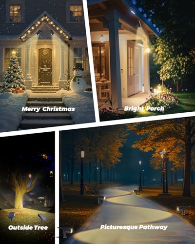 4 Pack Solar Spot Lights Outdoor Waterproof (4 Count)