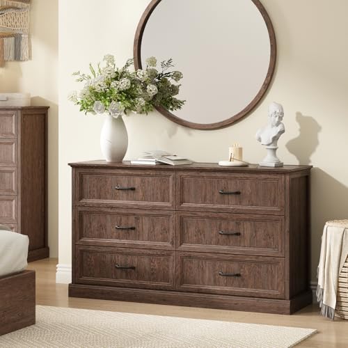 Farmhouse 6 Drawer Dresser for Bedroom