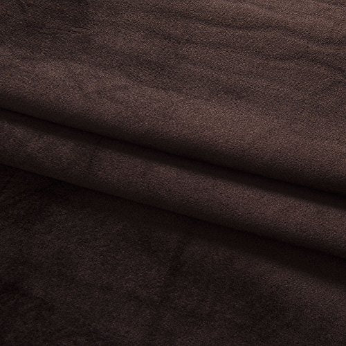 Set of 2 Heavy Velvet Flannel Blackout Window Curtains Drapes with Top Grommet Draperies Eyelet 52 inches Wide by 120 inches Long